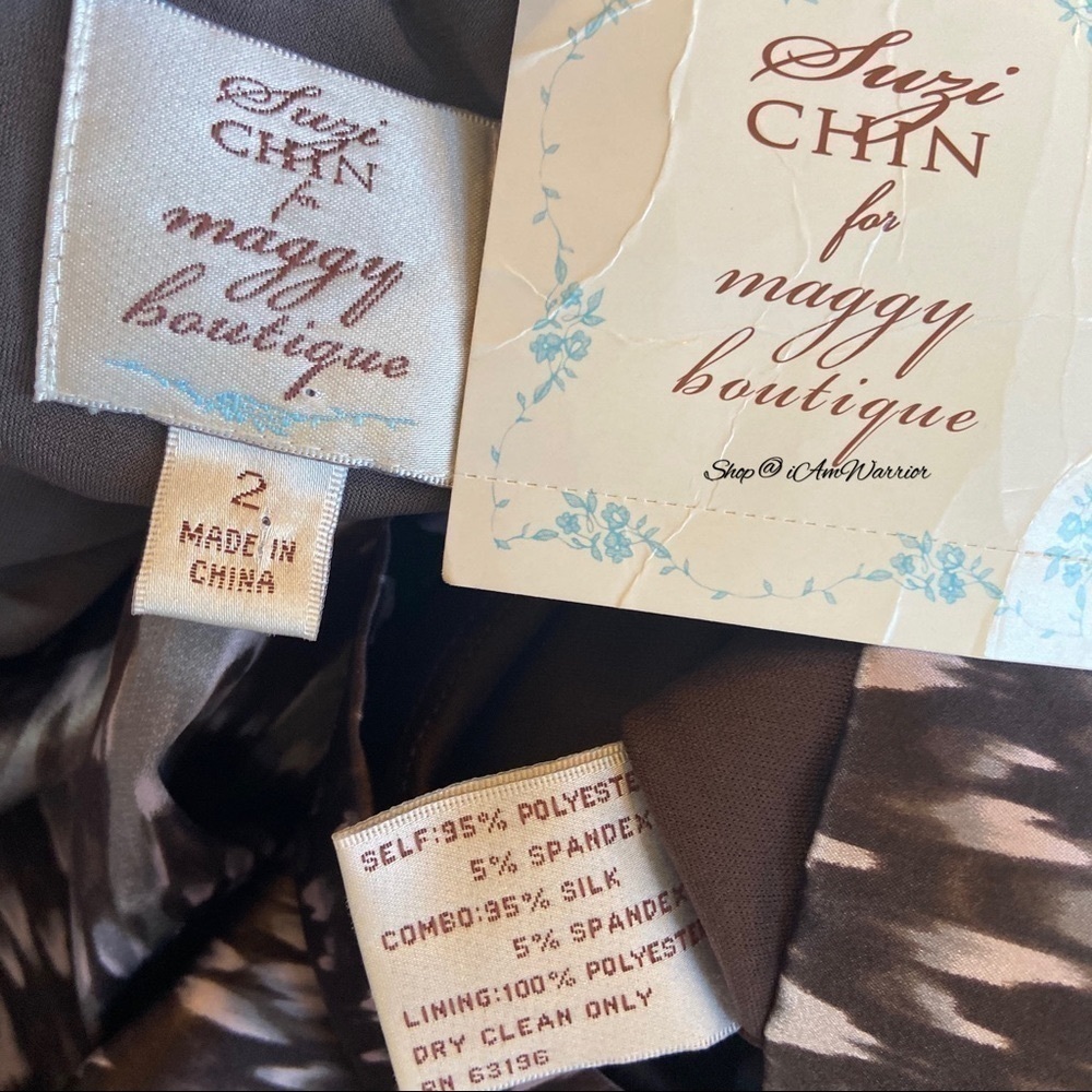 Suzi Chin NWT draped twist shoulder dress *shop@iamwarrior - Picture 8 of 9